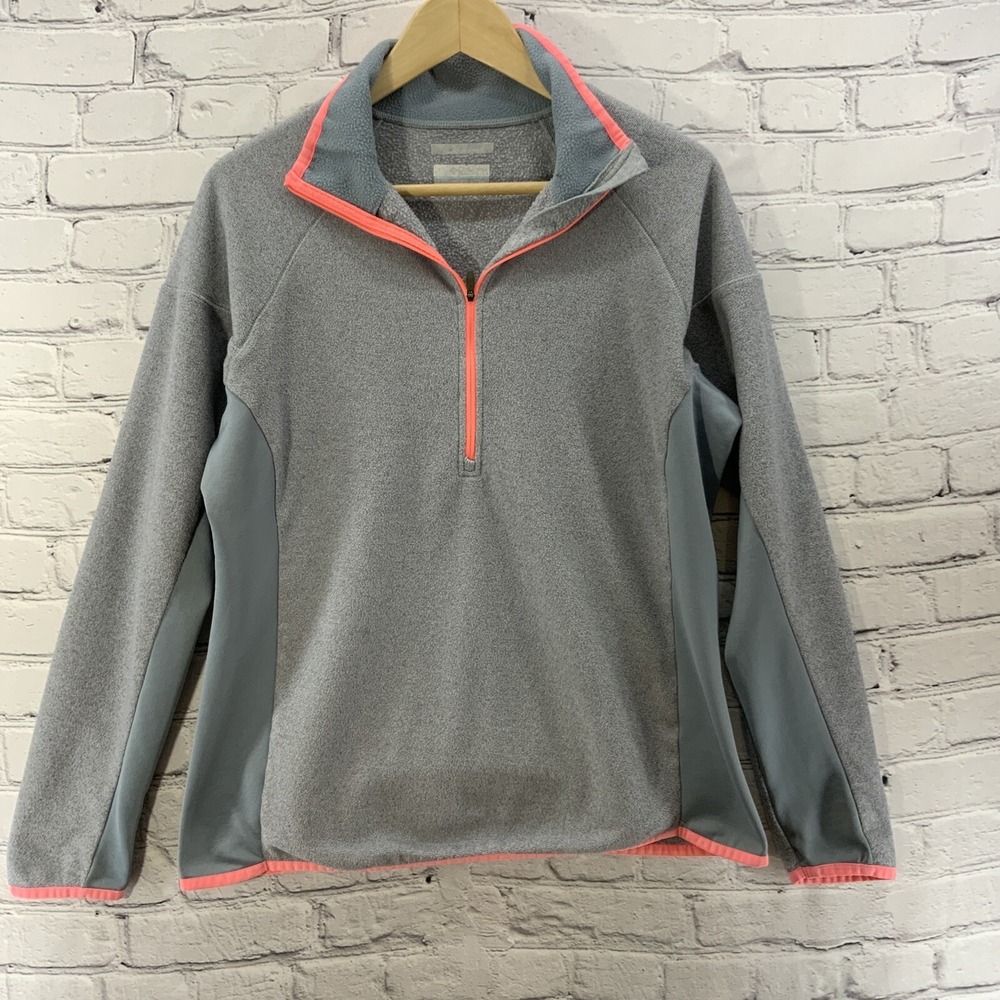 Columbia Sportswear Fleece Jacket Womens Sz L Gray Pink Warm